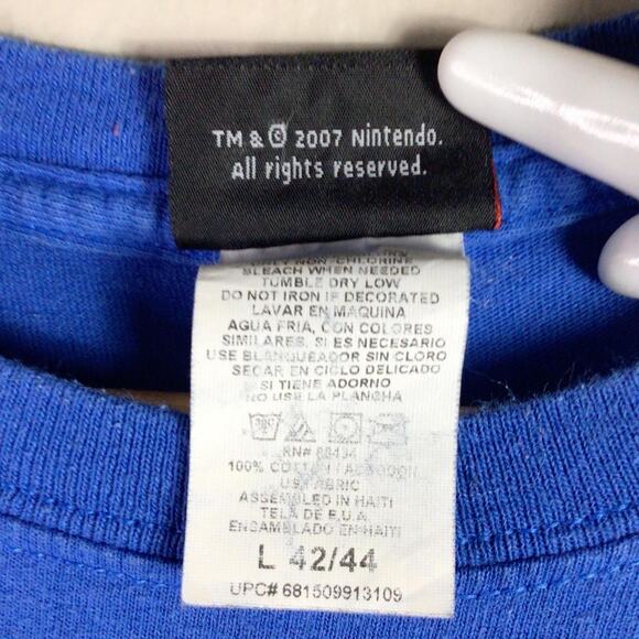 Nintendo Super Mario Bros distressed 2007 T Shirt Blue Large - Picture 4 of 5